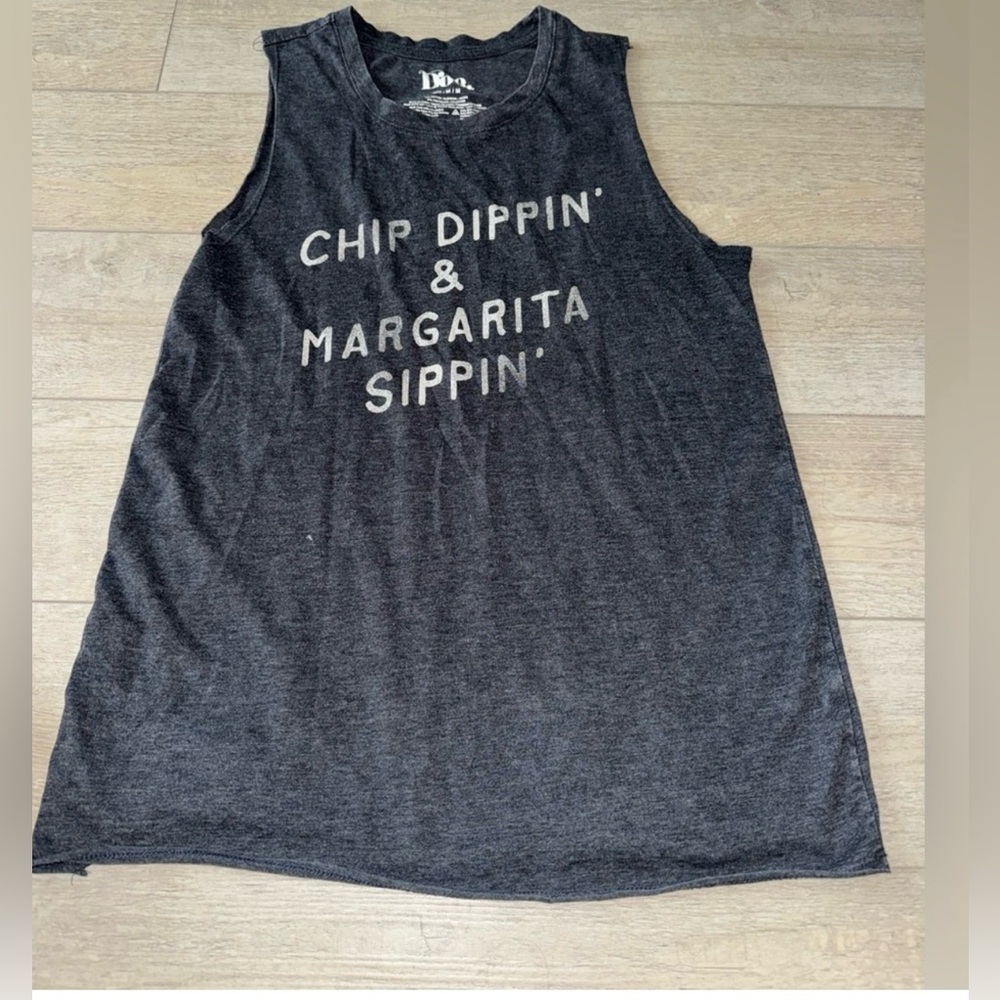 Doe Gray Tank Top with White Text